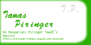 tamas piringer business card